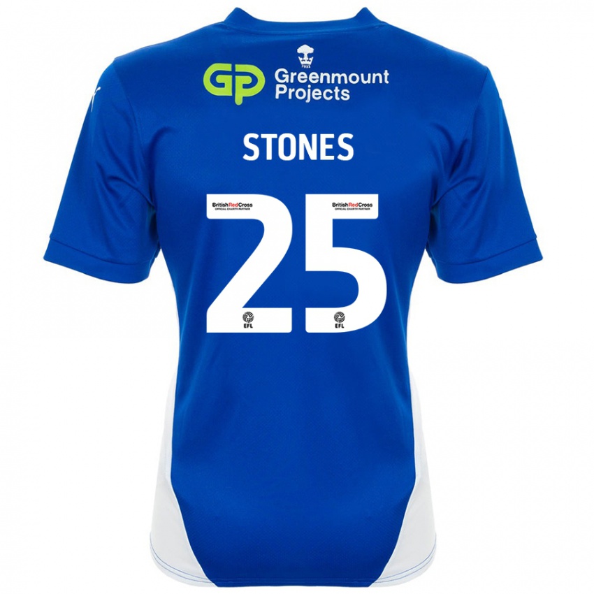 Kinder Josh Stones #25 Blau Weiß Heimtrikot Trikot 2024/25 T-Shirt Schweiz