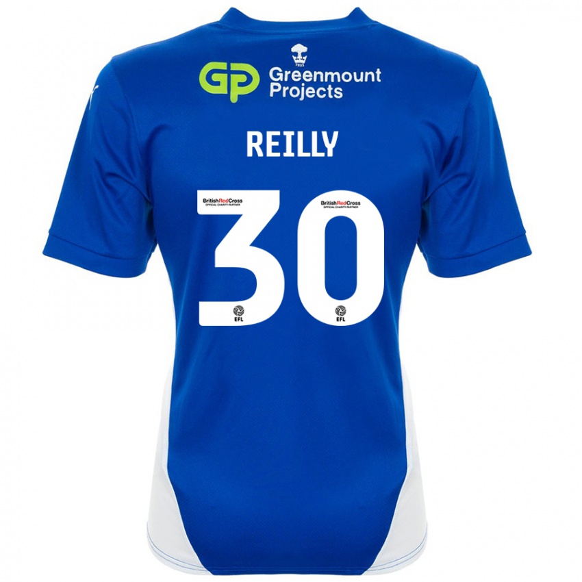 Kinder Jack Reilly #30 Blau Weiß Heimtrikot Trikot 2024/25 T-Shirt Schweiz