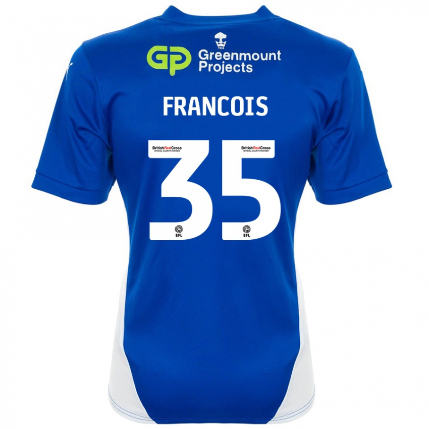 Kinder Tyrese Francois #35 Blau Weiß Heimtrikot Trikot 2024/25 T-Shirt Schweiz