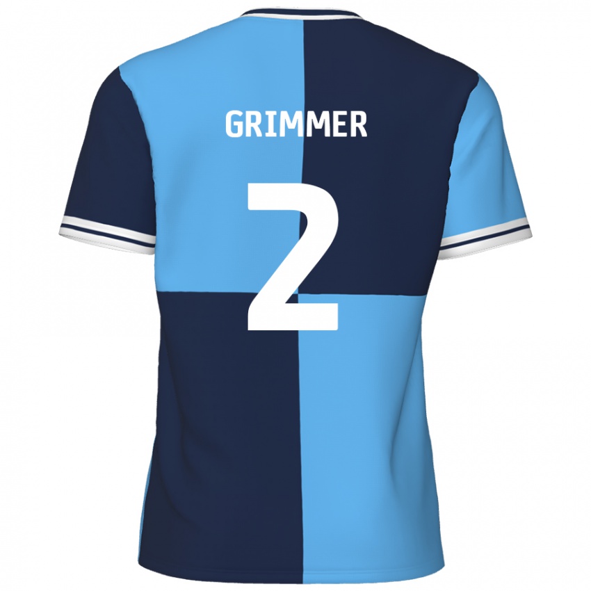 Kinder Jack Grimmer #2 Himmelblau Dunkelblau Heimtrikot Trikot 2024/25 T-Shirt Schweiz