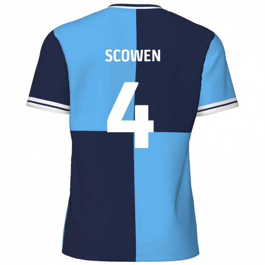 Kinder Josh Scowen #4 Himmelblau Dunkelblau Heimtrikot Trikot 2024/25 T-Shirt Schweiz