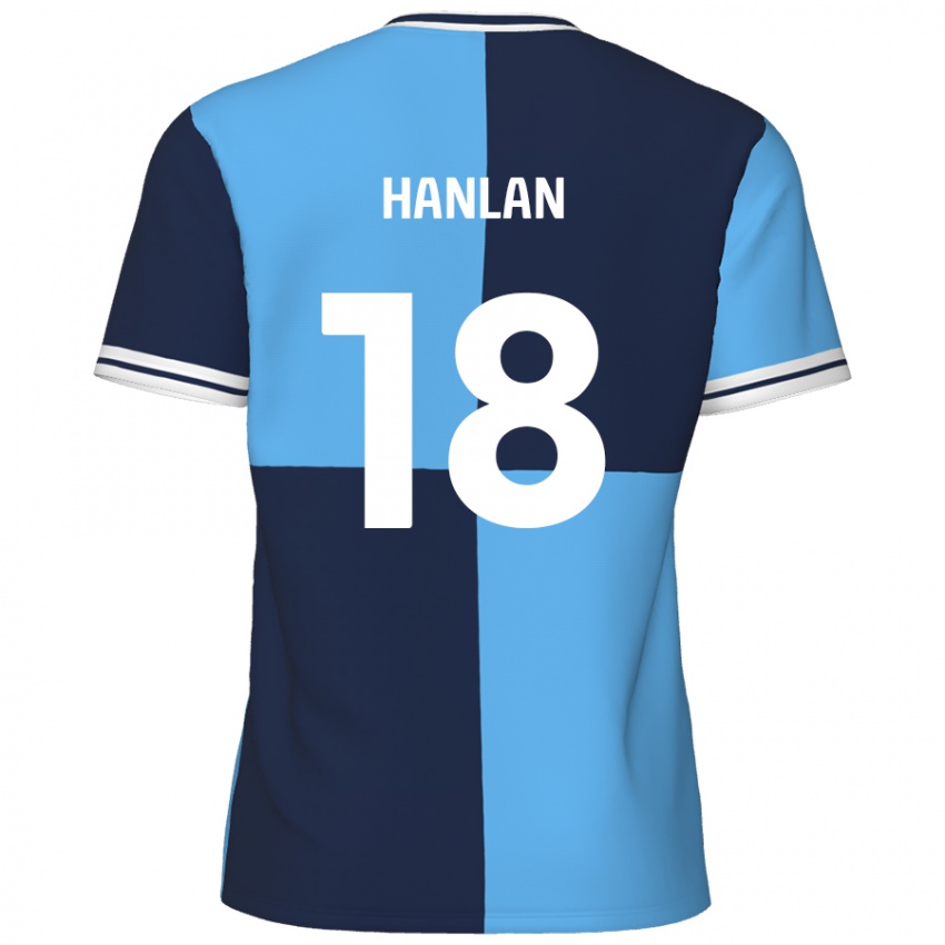 Kinder Brandon Hanlan #18 Himmelblau Dunkelblau Heimtrikot Trikot 2024/25 T-Shirt Schweiz