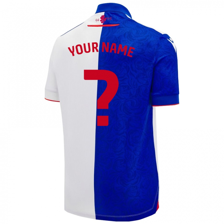 Enfant Maillot Votre Nom #0 Bleu Ciel Blanc Tenues Domicile 2024/25 T-Shirt Suisse