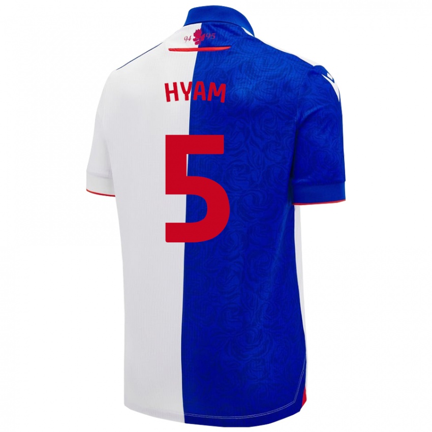 Enfant Maillot Dominic Hyam #5 Bleu Ciel Blanc Tenues Domicile 2024/25 T-Shirt Suisse