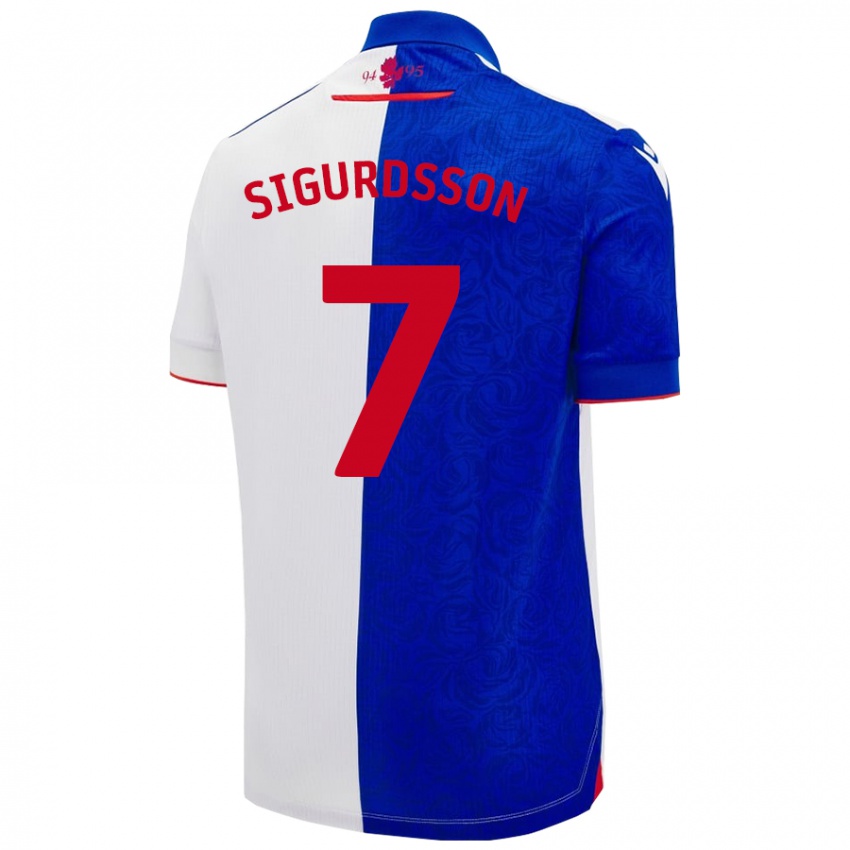 Kinder Arnór Sigurdsson #7 Himmelblau Weiß Heimtrikot Trikot 2024/25 T-Shirt Schweiz