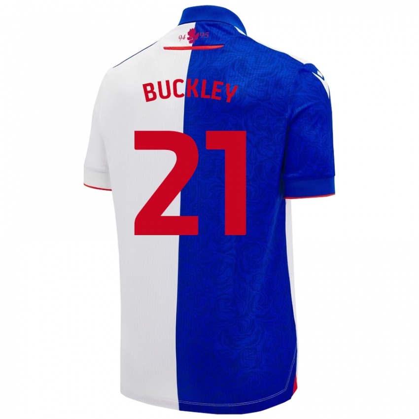 Enfant Maillot John Buckley #21 Bleu Ciel Blanc Tenues Domicile 2024/25 T-Shirt Suisse