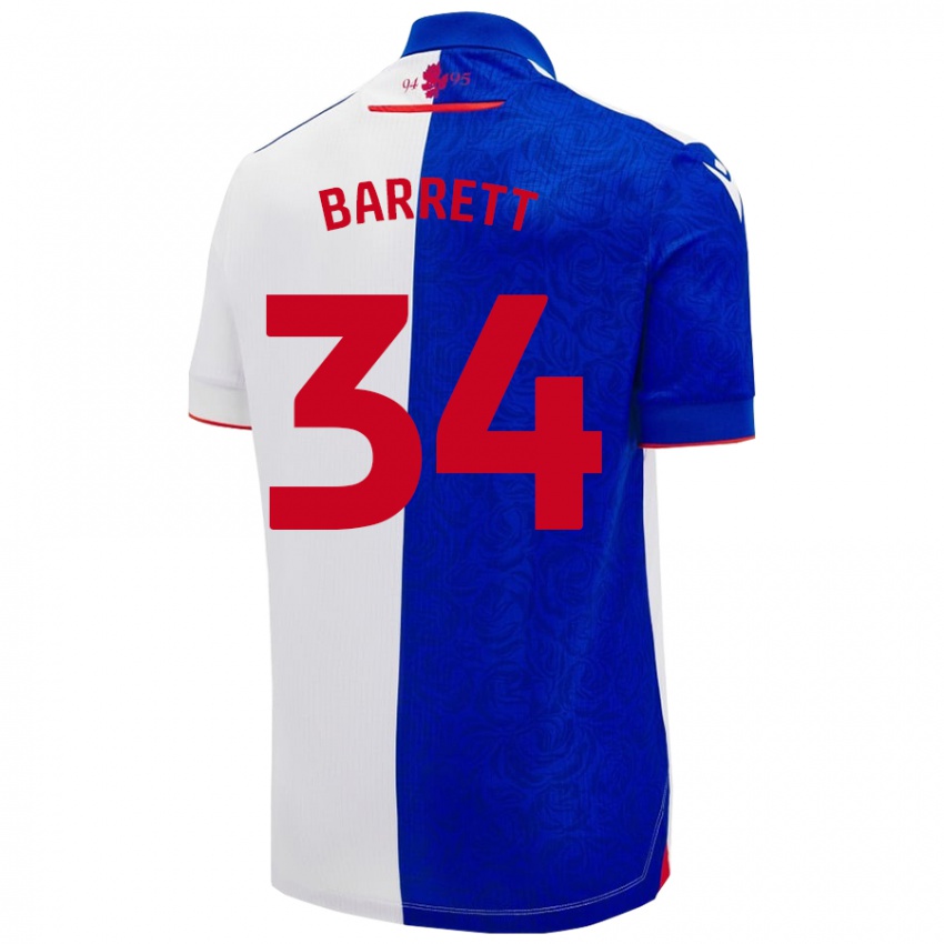 Enfant Maillot Jack Barrett #34 Bleu Ciel Blanc Tenues Domicile 2024/25 T-Shirt Suisse