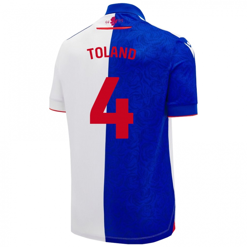 Kinder Tyler Toland #4 Himmelblau Weiß Heimtrikot Trikot 2024/25 T-Shirt Schweiz