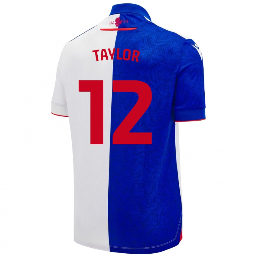 Kinder Emma Taylor #12 Himmelblau Weiß Heimtrikot Trikot 2024/25 T-Shirt Schweiz