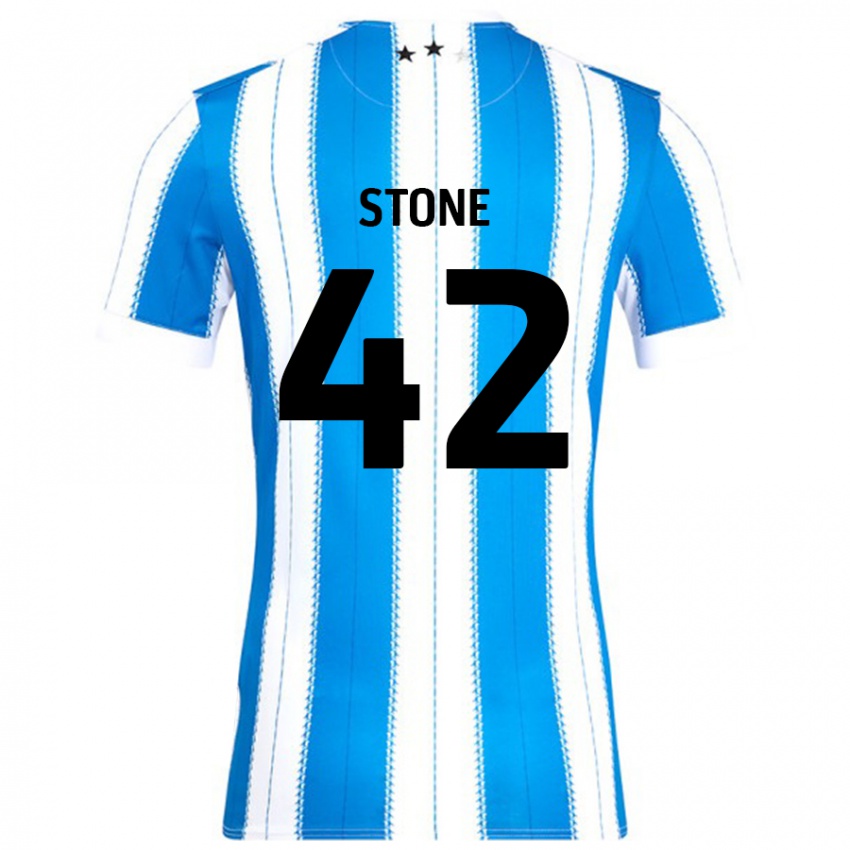 Enfant Maillot Michael Stone #42 Bleu Blanc Tenues Domicile 2024/25 T-Shirt Suisse