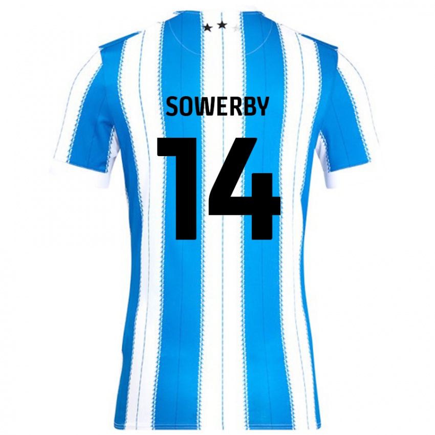 Enfant Maillot Lucy Sowerby #14 Bleu Blanc Tenues Domicile 2024/25 T-Shirt Suisse