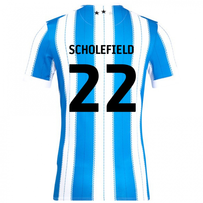 Enfant Maillot Lois Scholefield #22 Bleu Blanc Tenues Domicile 2024/25 T-Shirt Suisse