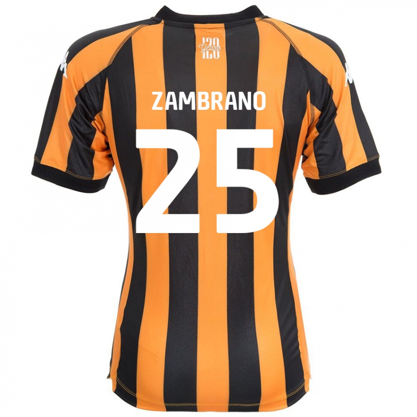 Kinder Óscar Zambrano #25 Schwarz Bernstein Heimtrikot Trikot 2024/25 T-Shirt Schweiz