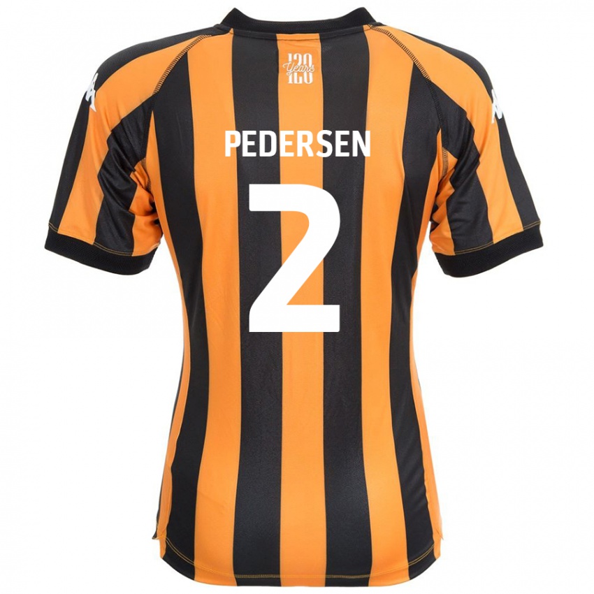 Kinder Eden Pedersen #2 Schwarz Bernstein Heimtrikot Trikot 2024/25 T-Shirt Schweiz