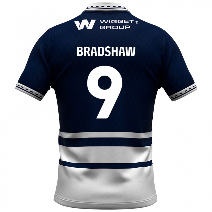 Kinder Tom Bradshaw #9 Marineblau Weiß Heimtrikot Trikot 2024/25 T-Shirt Schweiz