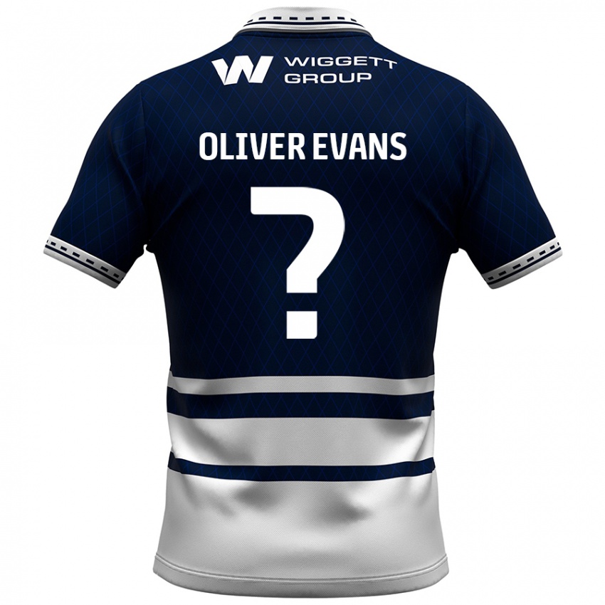 Kinder Oliver Evans #0 Marineblau Weiß Heimtrikot Trikot 2024/25 T-Shirt Schweiz