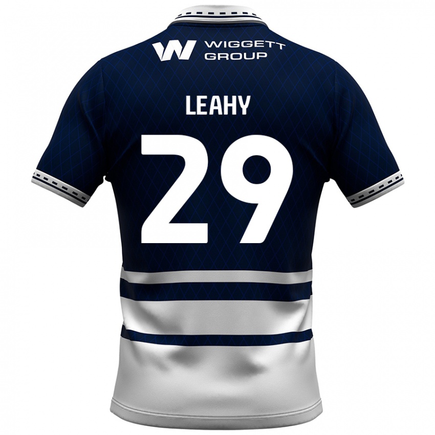 Kinder Tom Leahy #29 Marineblau Weiß Heimtrikot Trikot 2024/25 T-Shirt Schweiz