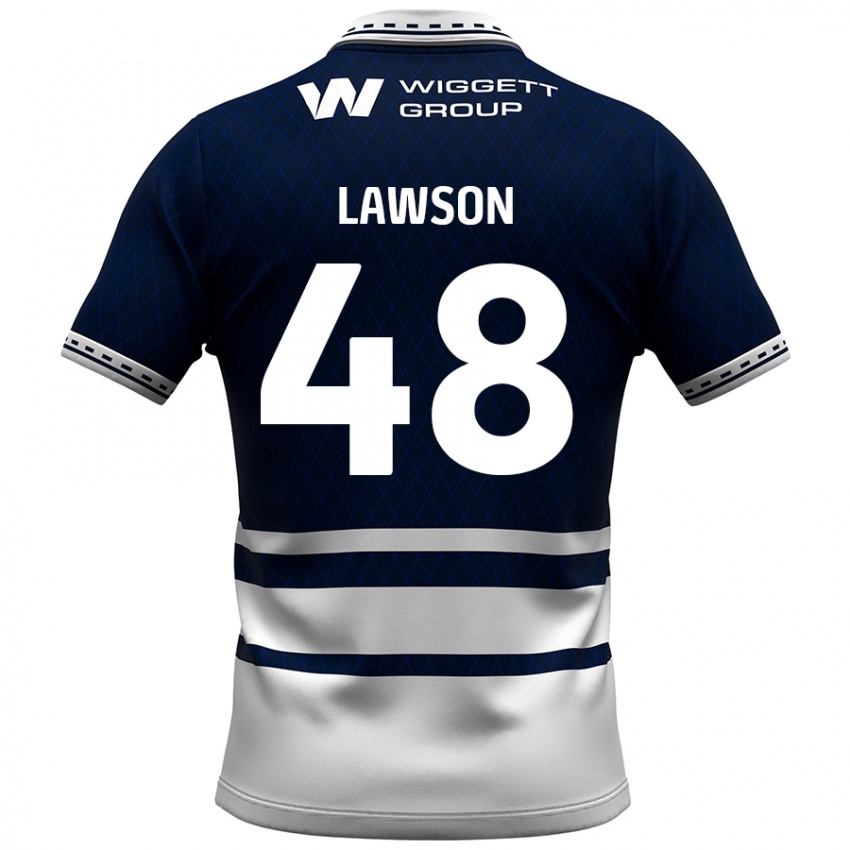 Kinder Sha'mar Lawson #48 Marineblau Weiß Heimtrikot Trikot 2024/25 T-Shirt Schweiz