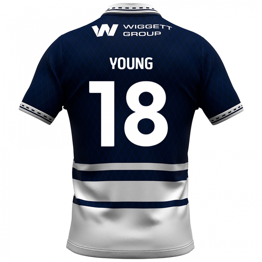 Kinder Michelle Young #18 Marineblau Weiß Heimtrikot Trikot 2024/25 T-Shirt Schweiz