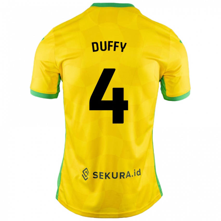 Kinder Shane Duffy #4 Gelb Grün Heimtrikot Trikot 2024/25 T-Shirt Schweiz