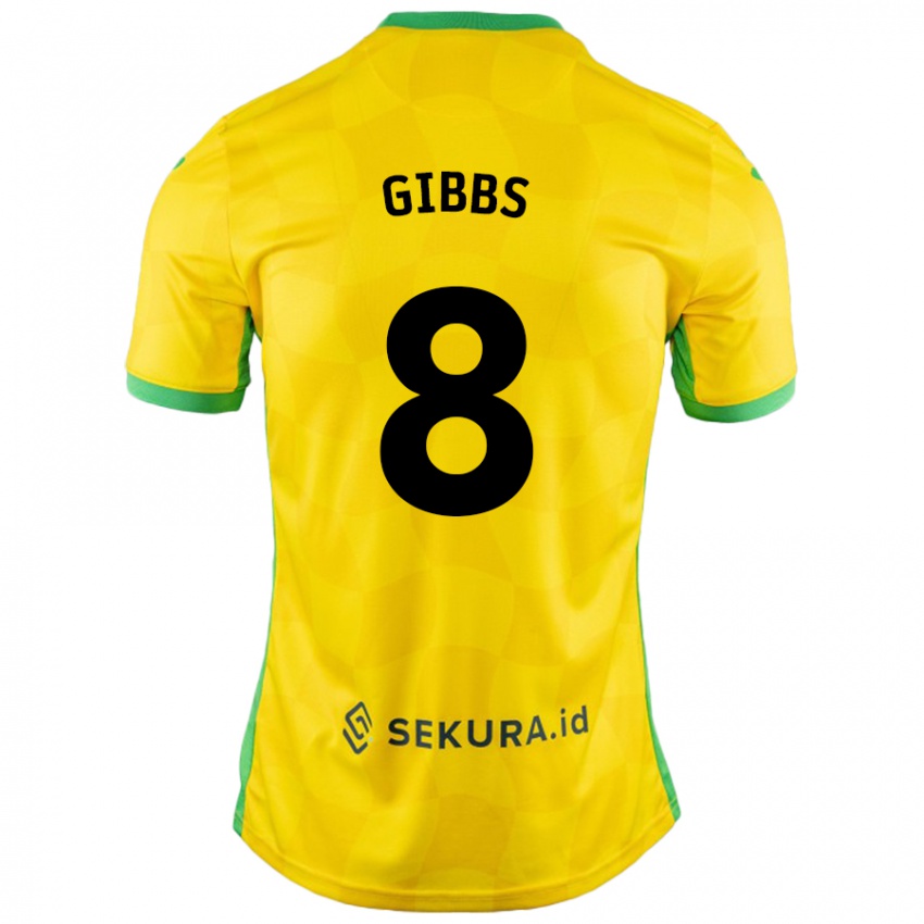 Kinder Liam Gibbs #8 Gelb Grün Heimtrikot Trikot 2024/25 T-Shirt Schweiz