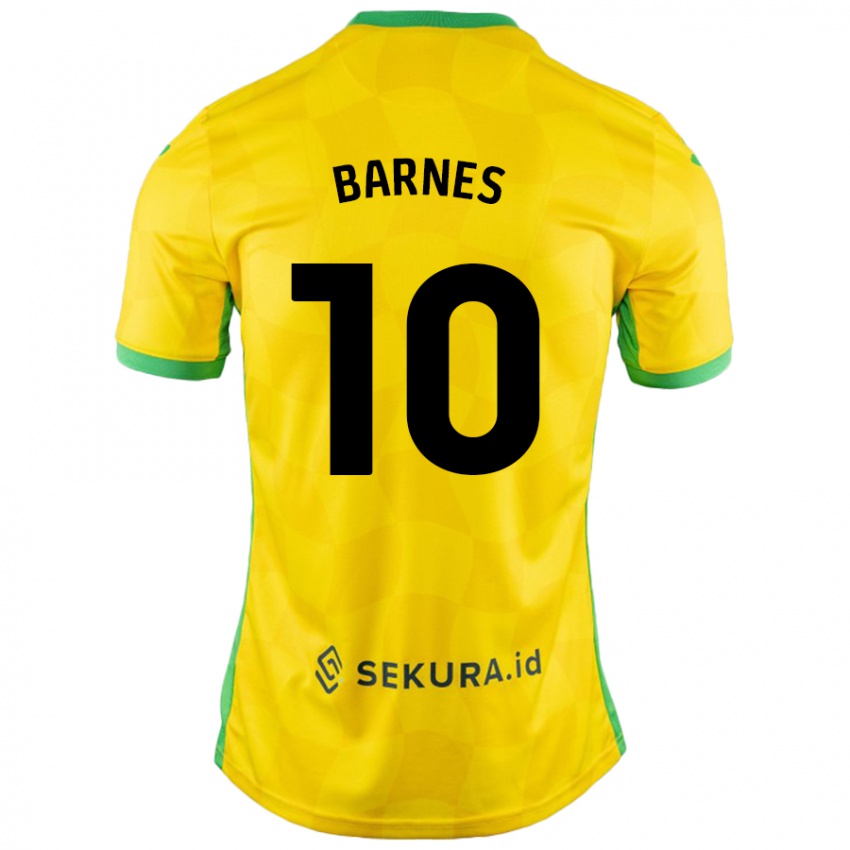 Kinder Ashley Barnes #10 Gelb Grün Heimtrikot Trikot 2024/25 T-Shirt Schweiz