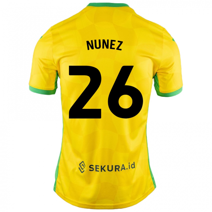 Kinder Marcelino Núñez #26 Gelb Grün Heimtrikot Trikot 2024/25 T-Shirt Schweiz