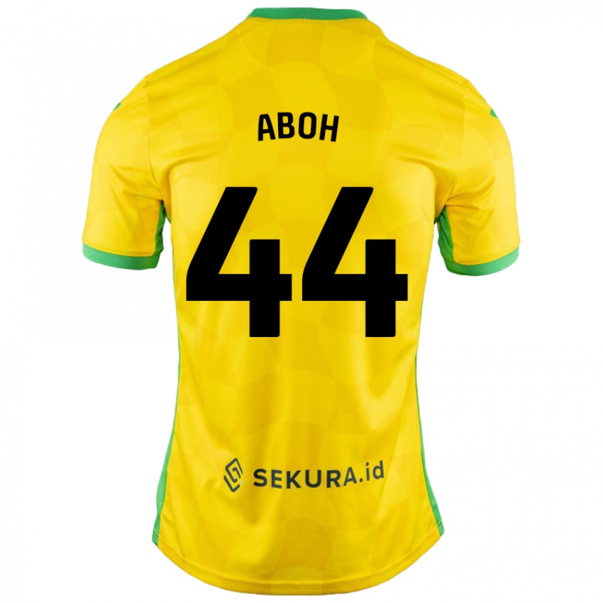 Kinder Ken Aboh #44 Gelb Grün Heimtrikot Trikot 2024/25 T-Shirt Schweiz