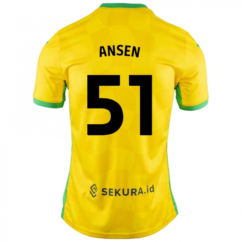 Kinder Caleb Ansen #51 Gelb Grün Heimtrikot Trikot 2024/25 T-Shirt Schweiz