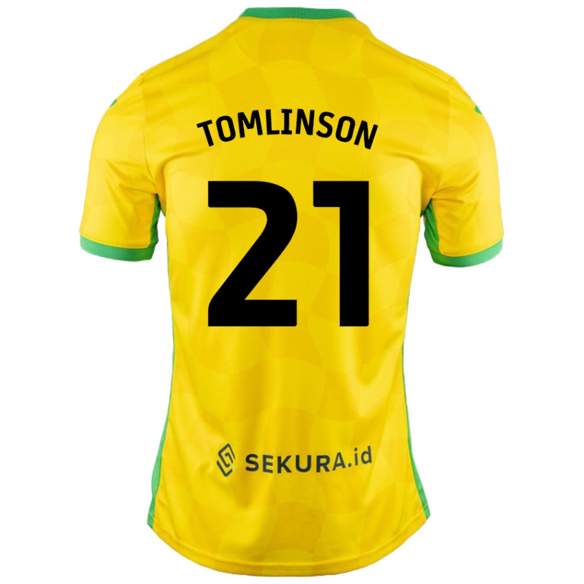 Kinder Lauren Tomlinson #21 Gelb Grün Heimtrikot Trikot 2024/25 T-Shirt Schweiz