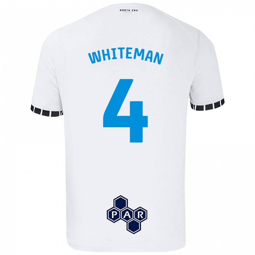 Enfant Maillot Ben Whiteman #4 Blanc Tenues Domicile 2024/25 T-Shirt Suisse