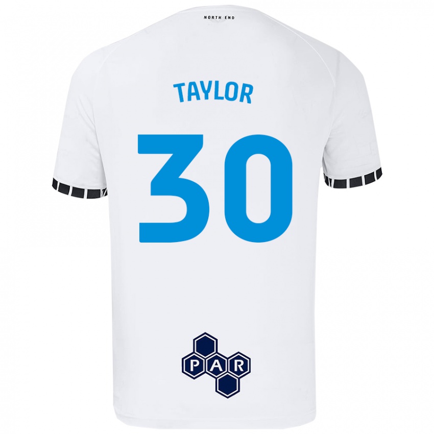 Enfant Maillot Kian Taylor #30 Blanc Tenues Domicile 2024/25 T-Shirt Suisse