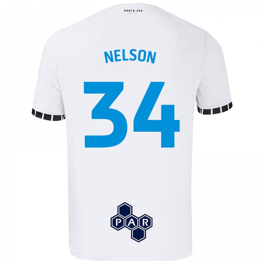 Enfant Maillot Kitt Nelson #34 Blanc Tenues Domicile 2024/25 T-Shirt Suisse