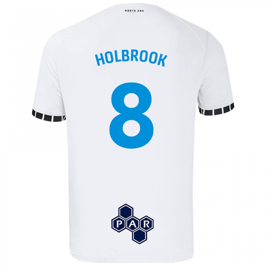 Enfant Maillot Jess Holbrook #8 Blanc Tenues Domicile 2024/25 T-Shirt Suisse