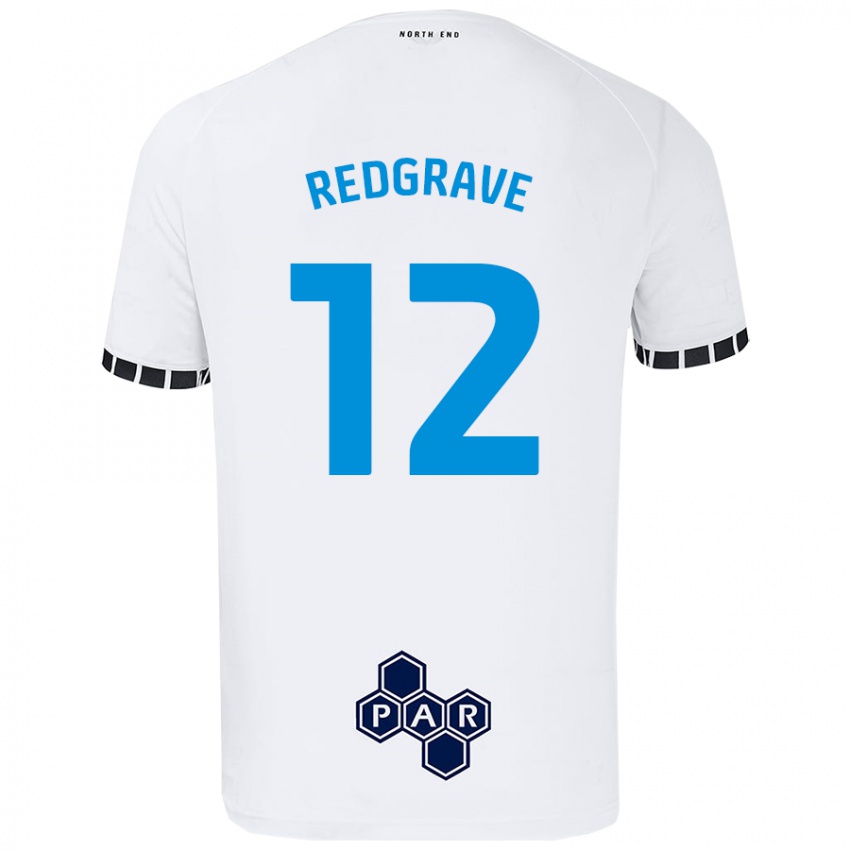 Enfant Maillot Jodie Redgrave #12 Blanc Tenues Domicile 2024/25 T-Shirt Suisse