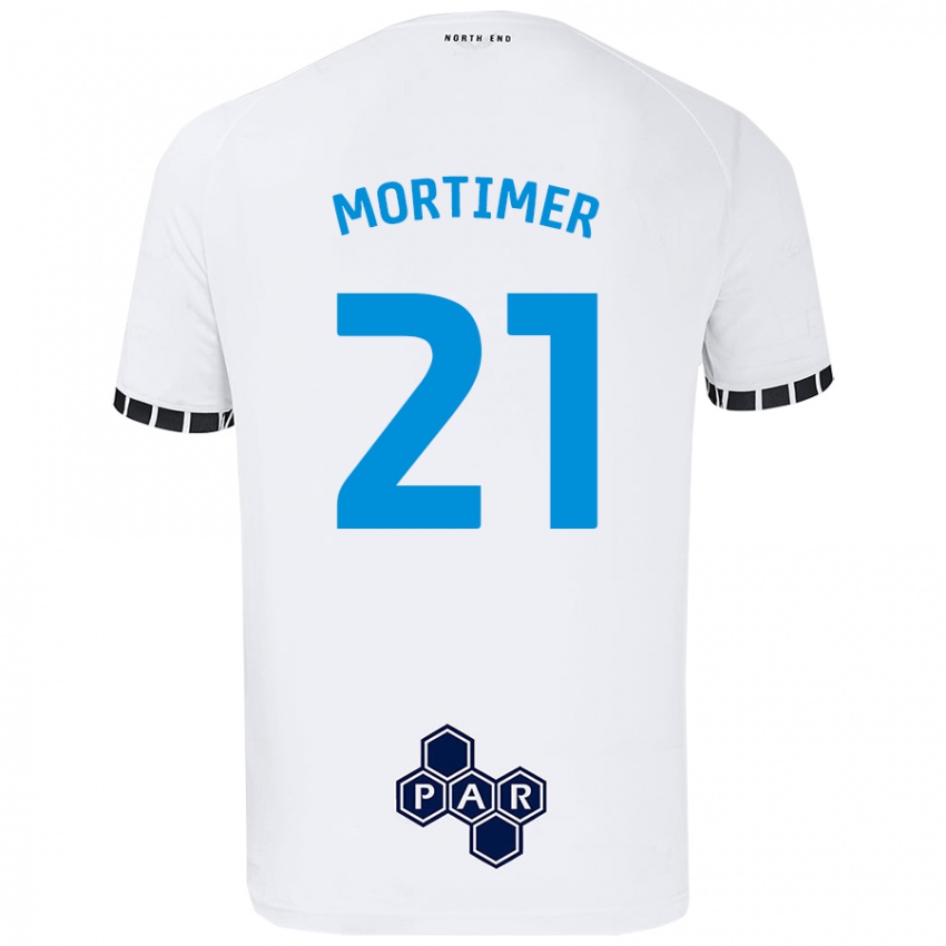 Enfant Maillot Jodie Mortimer #21 Blanc Tenues Domicile 2024/25 T-Shirt Suisse