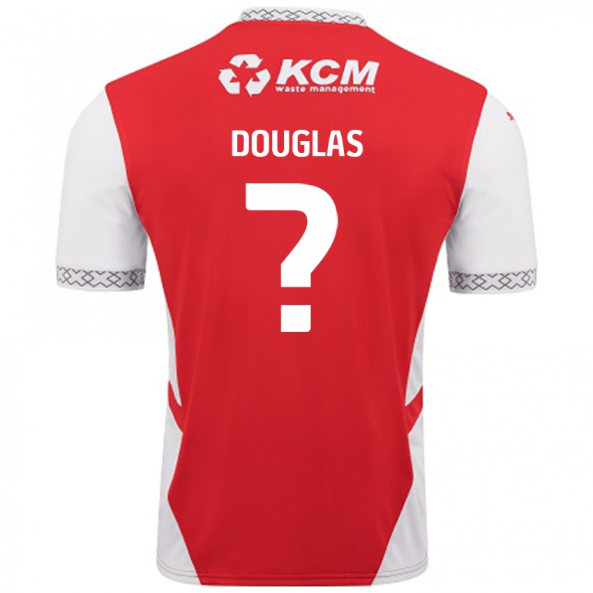 Kinder Hamish Douglas #0 Rot Weiß Heimtrikot Trikot 2024/25 T-Shirt Schweiz