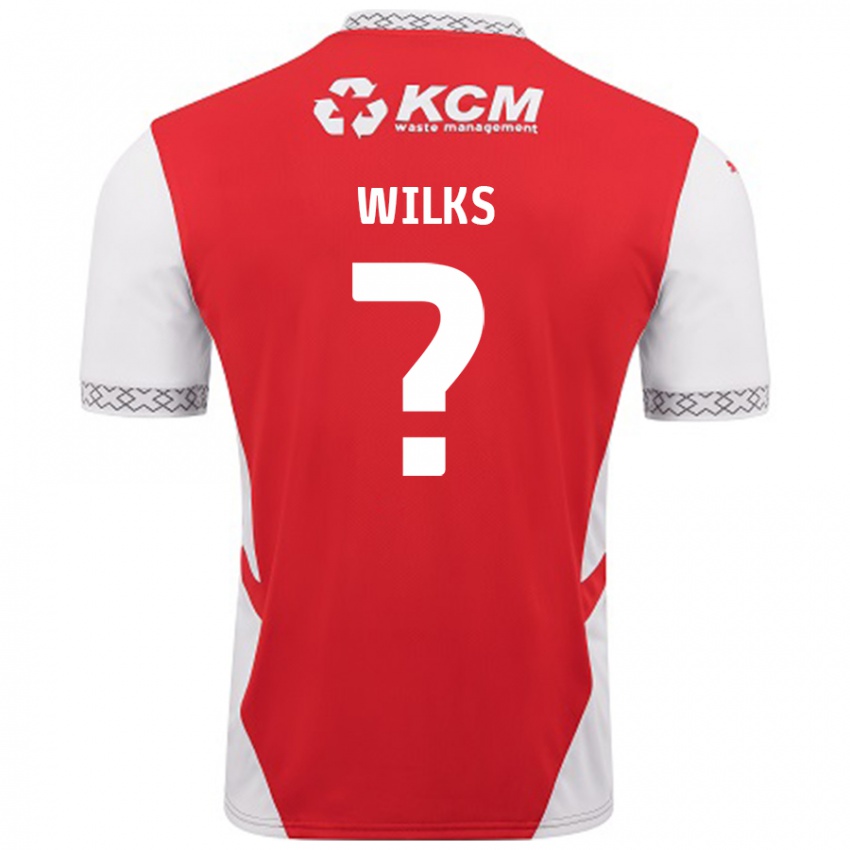 Kinder Mallik Wilks #0 Rot Weiß Heimtrikot Trikot 2024/25 T-Shirt Schweiz