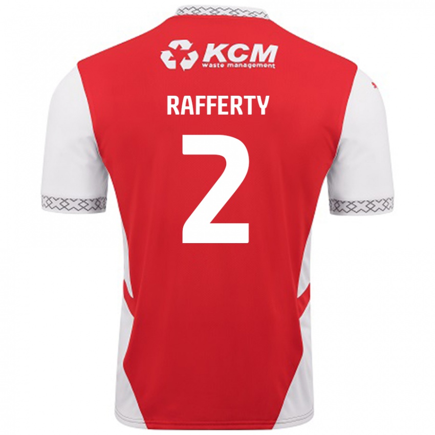 Kinder Joe Rafferty #2 Rot Weiß Heimtrikot Trikot 2024/25 T-Shirt Schweiz