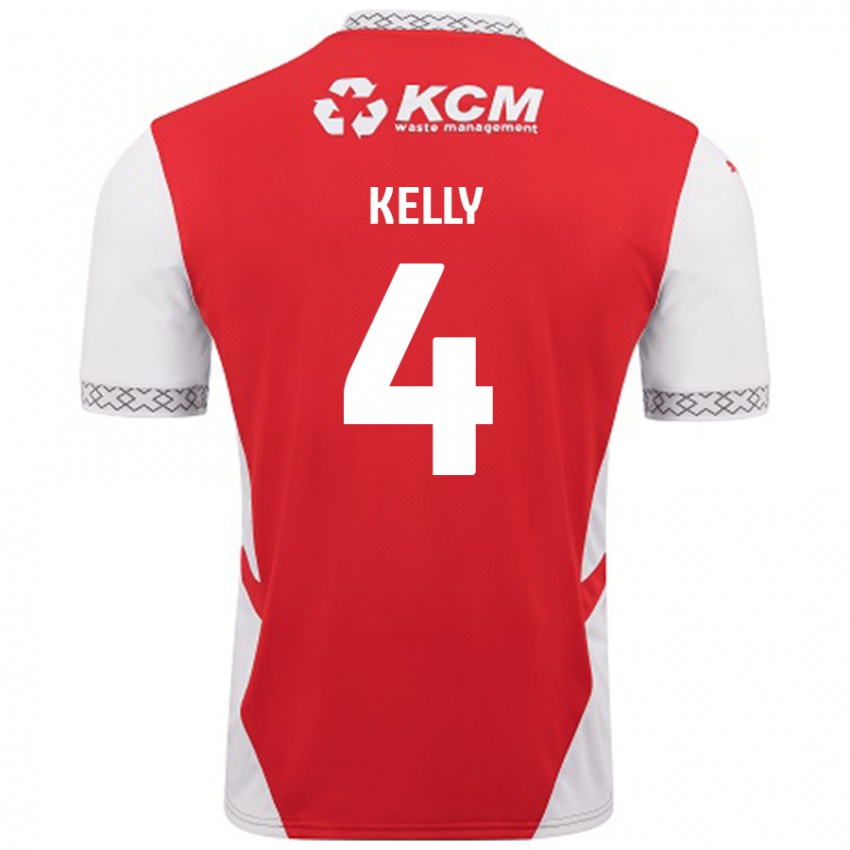 Kinder Liam Kelly #4 Rot Weiß Heimtrikot Trikot 2024/25 T-Shirt Schweiz