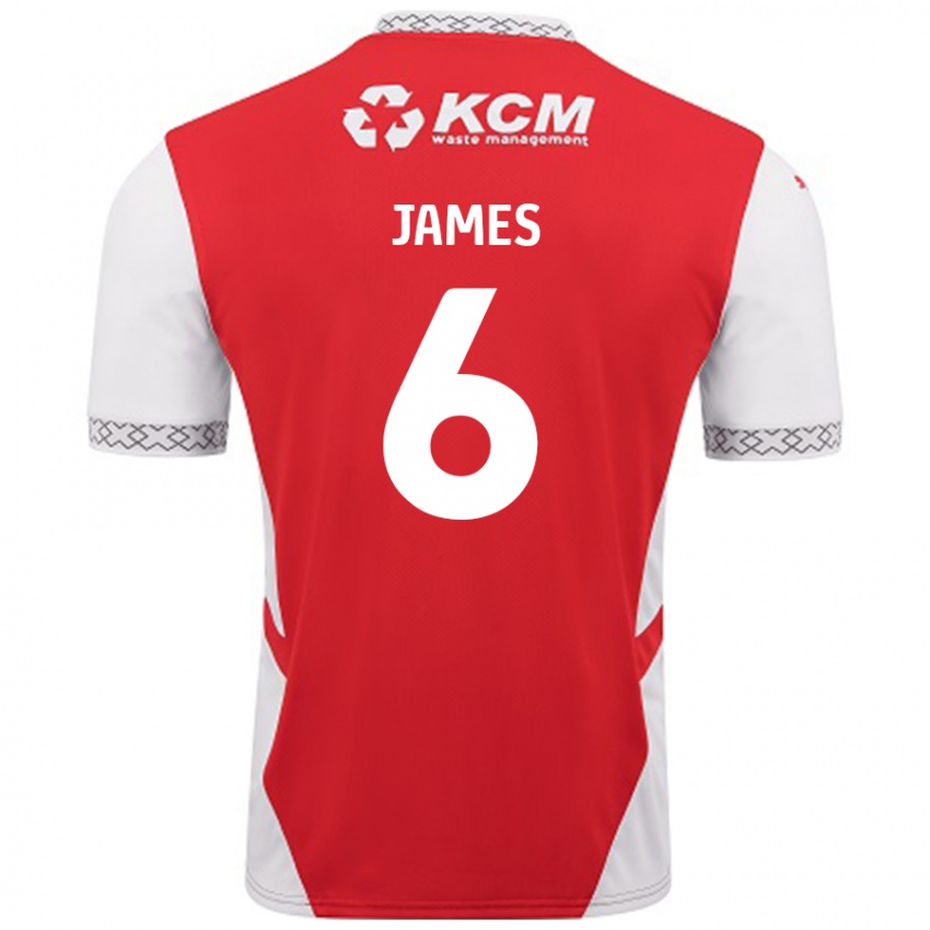 Kinder Reece James #6 Rot Weiß Heimtrikot Trikot 2024/25 T-Shirt Schweiz