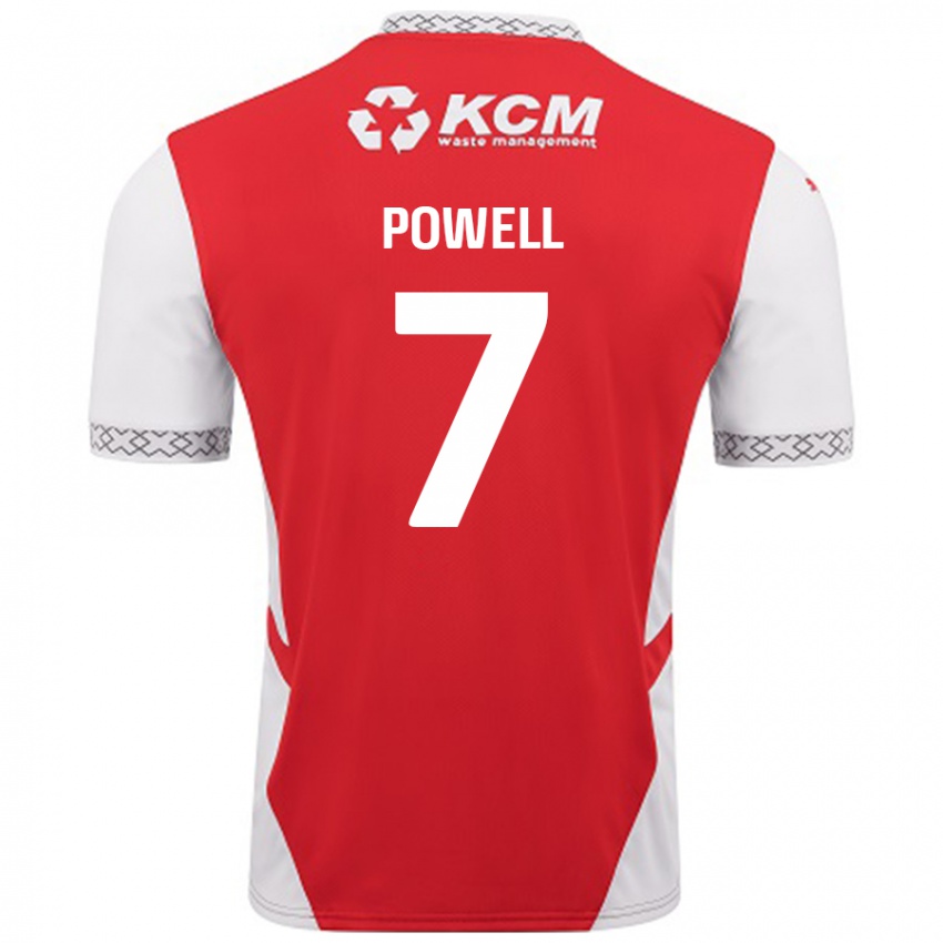 Kinder Joe Powell #7 Rot Weiß Heimtrikot Trikot 2024/25 T-Shirt Schweiz