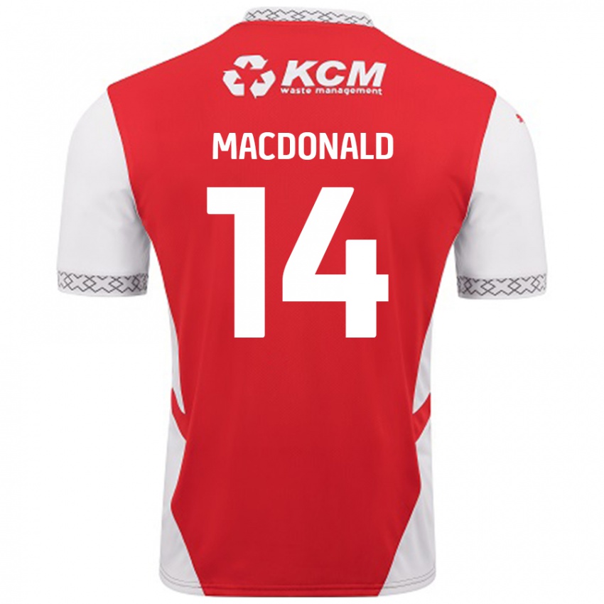 Kinder Alex Macdonald #14 Rot Weiß Heimtrikot Trikot 2024/25 T-Shirt Schweiz