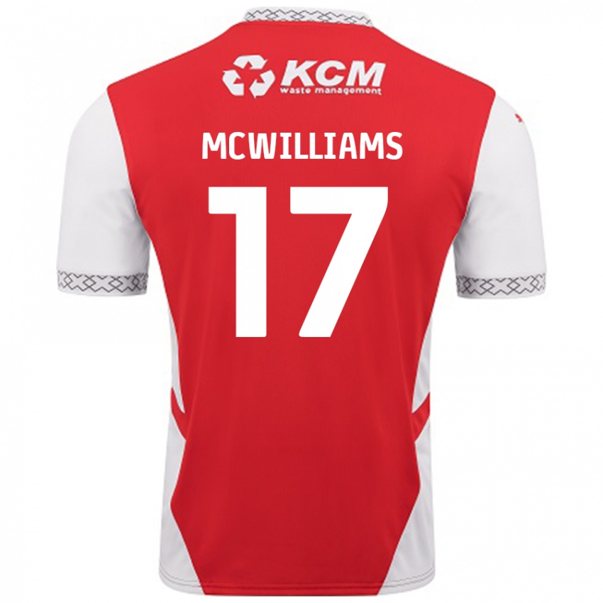 Kinder Shaun Mcwilliams #17 Rot Weiß Heimtrikot Trikot 2024/25 T-Shirt Schweiz