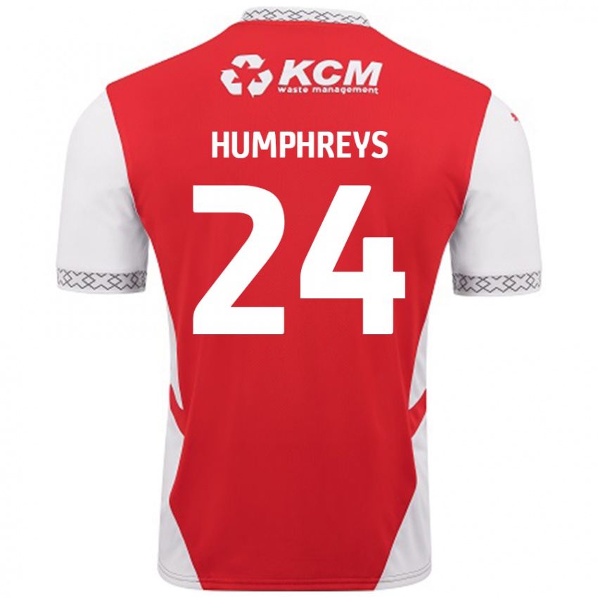 Kinder Cameron Humphreys #24 Rot Weiß Heimtrikot Trikot 2024/25 T-Shirt Schweiz