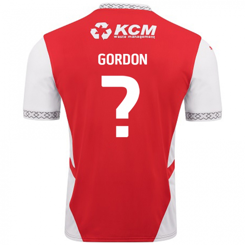 Kinder Owain Gordon #0 Rot Weiß Heimtrikot Trikot 2024/25 T-Shirt Schweiz