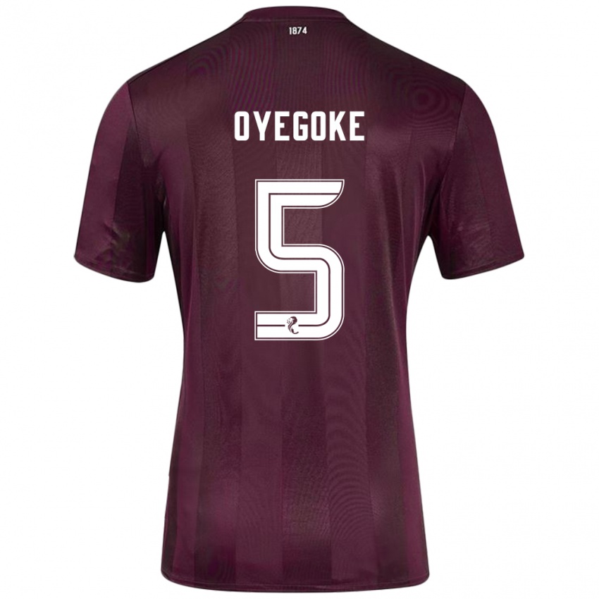 Kinder Daniel Oyegoke #5 Burgundrot Heimtrikot Trikot 2024/25 T-Shirt Schweiz