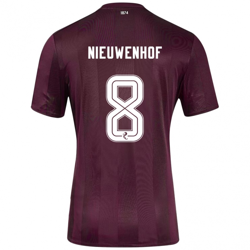 Kinder Calem Nieuwenhof #8 Burgundrot Heimtrikot Trikot 2024/25 T-Shirt Schweiz