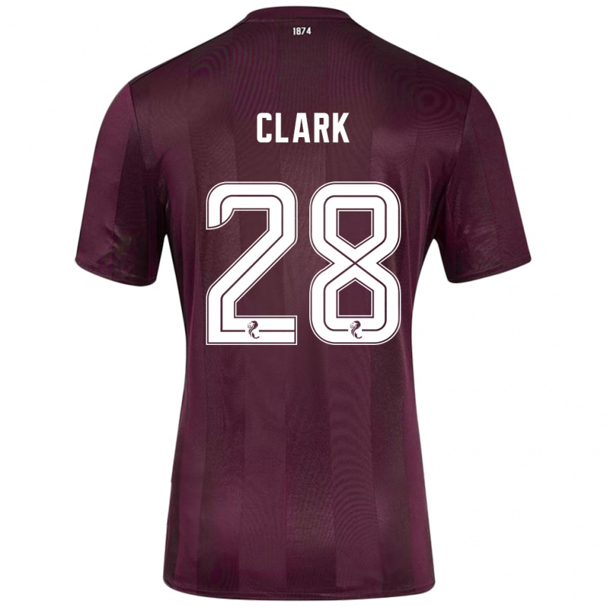 Kinder Zander Clark #28 Burgundrot Heimtrikot Trikot 2024/25 T-Shirt Schweiz