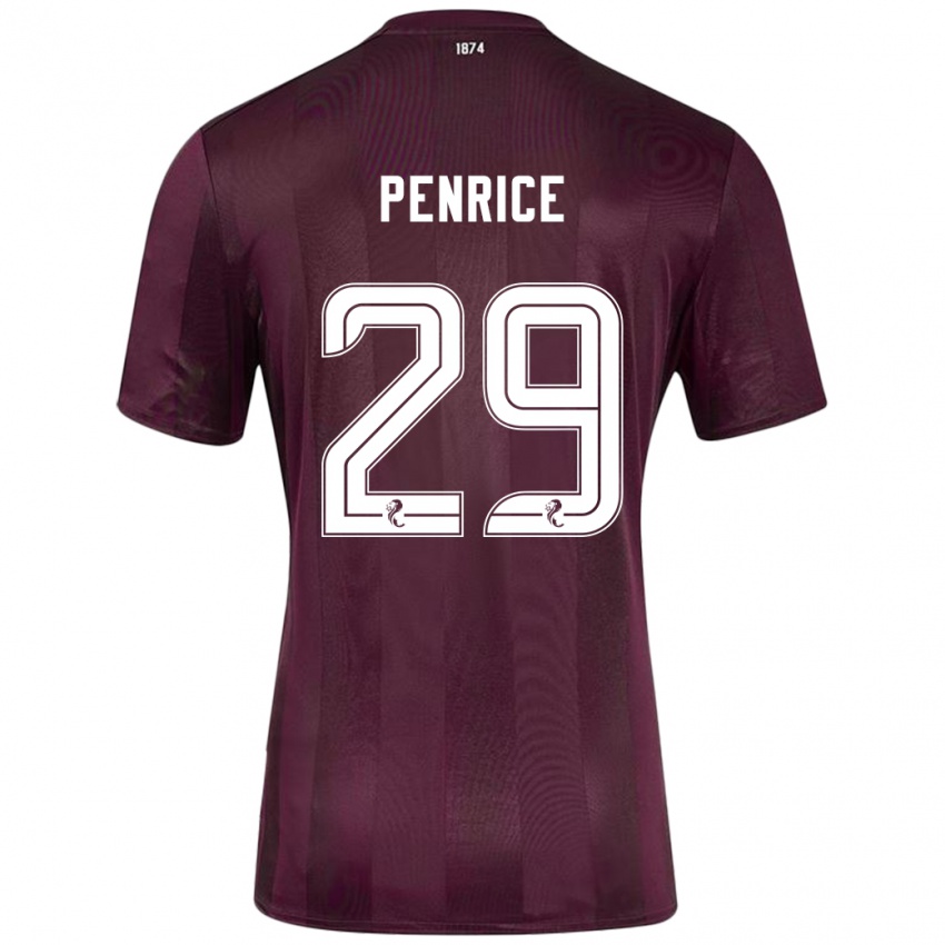 Kinder James Penrice #29 Burgundrot Heimtrikot Trikot 2024/25 T-Shirt Schweiz